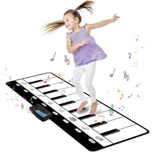 Piano Mat, Kids Musical Mat Floor Piano Keyboard Mat with 8 Instruments Sounds - Picture 1 of 6